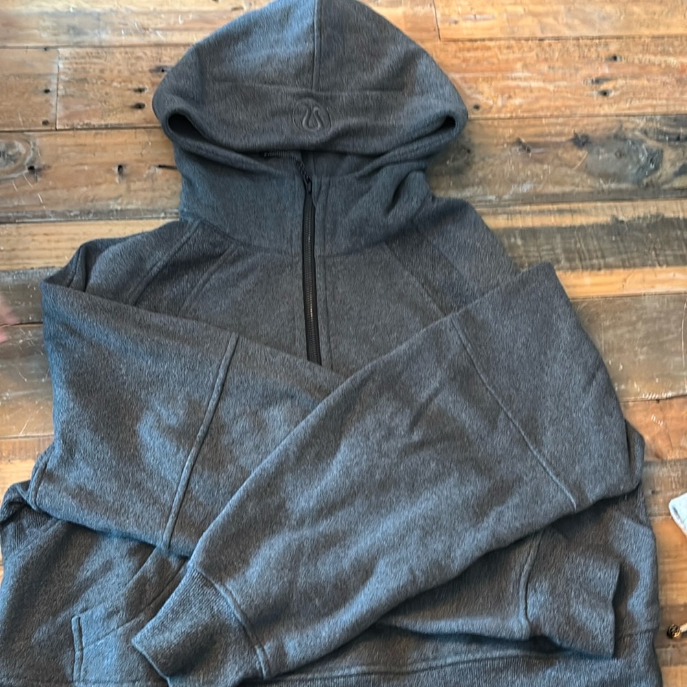 Scuba Oversized Half-Zip Hoodie- Dark Grey M/L- gently used